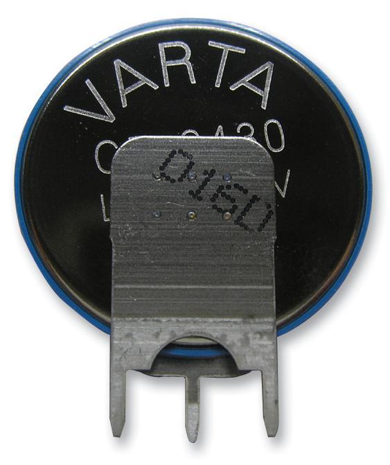 Varta Li-Mn CR2430 Button Cell Battery with Vert. PCB Mount