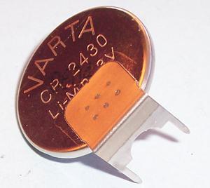 Varta Li-Mn CR2430 Button Cell Battery with Horz. PCB Mount