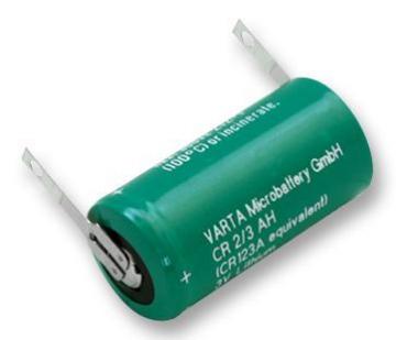 Varta 3V 1500mAh ⅔AH Li-Mn Battery - Solder Tagged