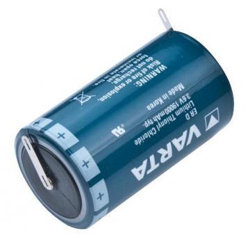 Varta D 19Ah Primary 3.6V Lithium Thionyl Chloride Cylindrical Battery - Solder Tagged