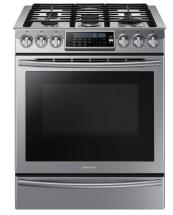 Samsung 5.8 cu. ft. Slide-In Gas Range with True Convection in Stainless Steel