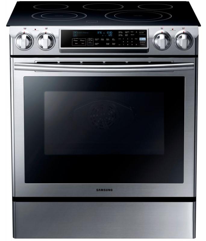 Samsung 5.8 cu. ft. Slide-in Electric Range with Dual Convection System in Stainless Steel