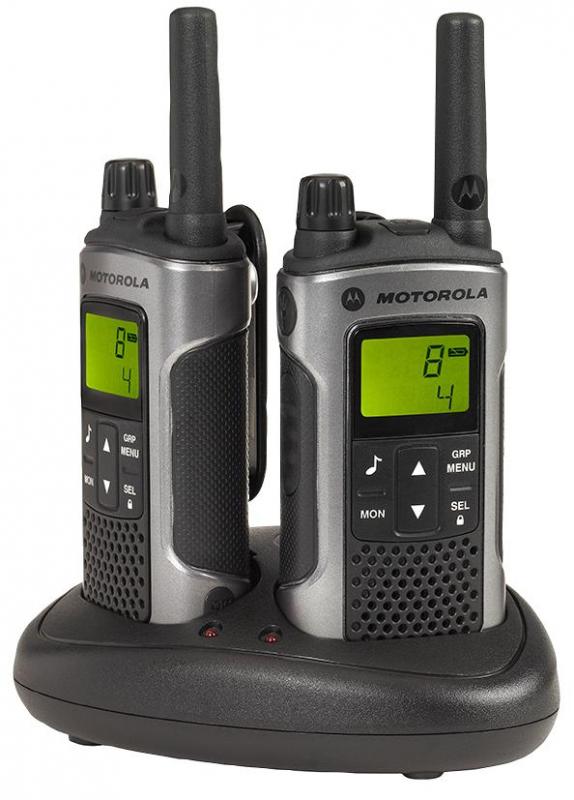 Motorola Walkie Talkie Consumer Radios Silver/Black Twin Pack - 10km Range