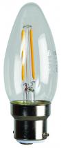 Energizer B22 2.4W LED Filament Candle Bulb, (25W Equivalent) Warm White 250LM
