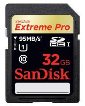 SanDisk 32GB Extreme Pro SDHC Memory Card - Class 10, UHS-1, 95 MB/s