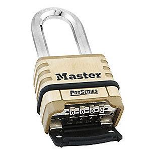 Master Combination Padlock, Resettable Bottom-Dial Location, 2-1/16" Shackle Height