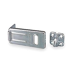 Master Conventional Fixed Staple Hasp, 1-1/4"H x 1-1/4"W x 2-1/2"L, Zinc Plated Finish