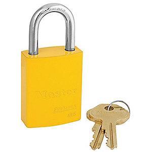 Master Yellow Lockout Padlock, Alike Key Type, Master Keyed: No, Aluminum Body Material