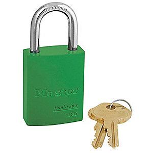 Master Green Lockout Padlock, Alike Key Type, Master Keyed: No, Aluminum Body Material
