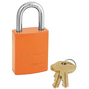 Master Orange Lockout Padlock, Alike Key Type, Master Keyed: No, Aluminum Body Material