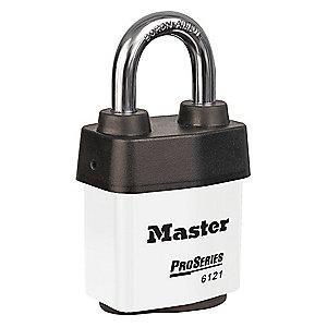 Master White Lockout Padlock, Alike Key Type, Master Keyed: No, Steel Body Material