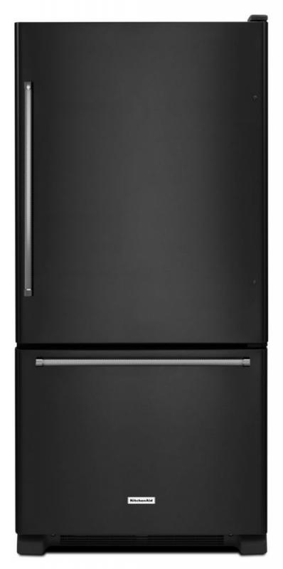 KitchenAid 18.7 cu. ft. Full-Depth Refrigerator with Bottom Mount Freezer in Black