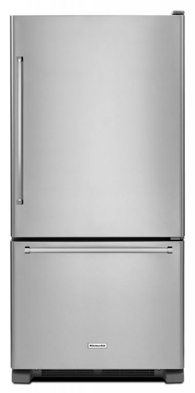 KitchenAid 18.7 cu. ft. Full-Depth Refrigerator with Bottom Mount Freezer in Stainless Steel