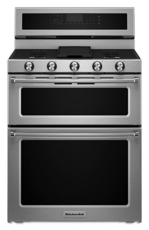 KitchenAid 6.7 cu. ft. Dual Fuel Double Oven Convection Range in Stainless Steel
