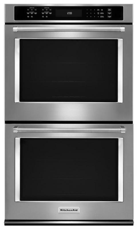 KitchenAid 10 cu. ft. Electric Double Wall Oven with Even-Heat True Convection in Stainless Steel