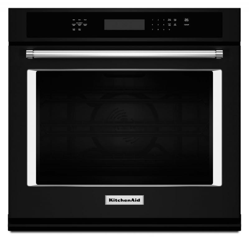 KitchenAid 5.0 cu. ft. Electric Single Wall Oven with Even-Heat True Convection in Black