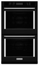 KitchenAid 10 cu. ft. Electric Double Wall Oven with Even-Heat True Convection in Black