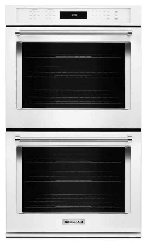 KitchenAid 10 cu. ft. Electric Double Wall Oven with Even-Heat True Convection in White