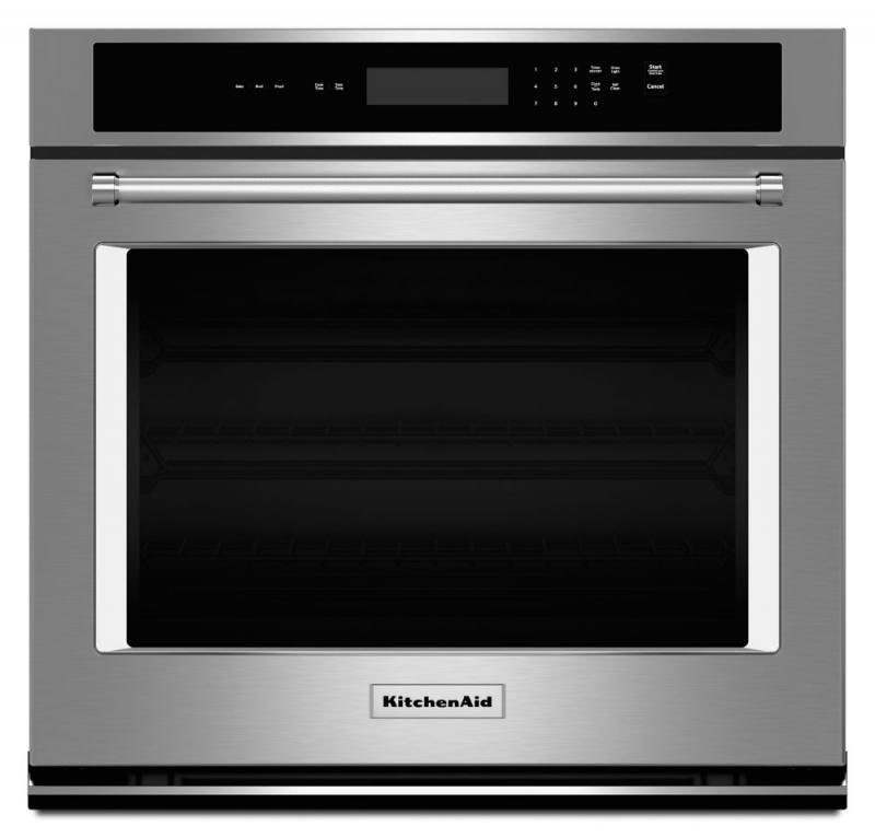 KitchenAid 4.3 cu. ft. Electric Single Wall Oven with Even-Heat Thermal Bake/Broil in Stainless