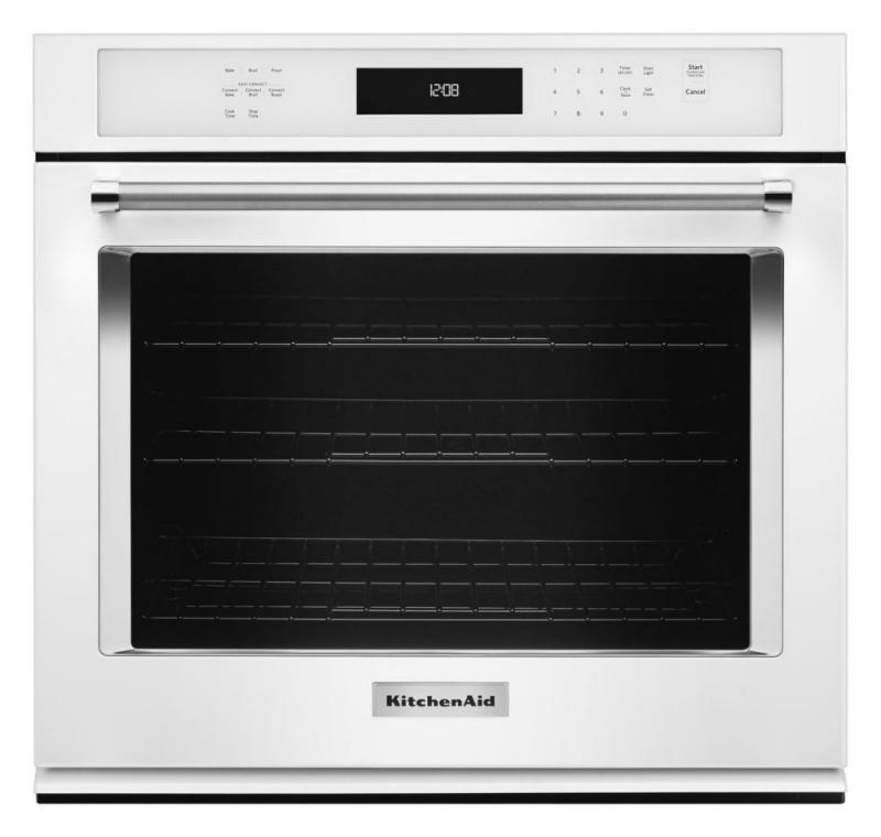 KitchenAid 5.0 cu. ft. Electric Single Wall Oven with Even-Heat True Convection in White