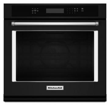 KitchenAid 4.3 cu. ft. Electric Single Wall Oven with Even-Heat True Convection in Black