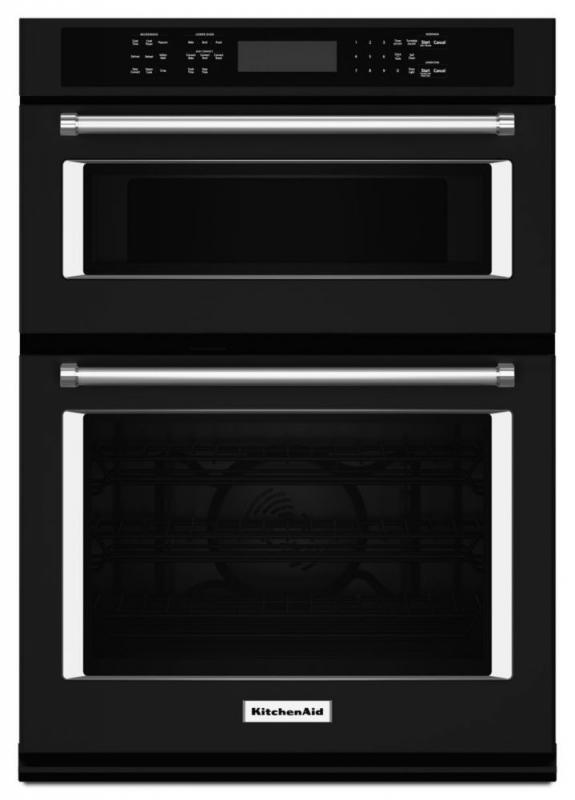 KitchenAid 4.3 cu. ft. Combination Electric Wall Oven with Even-Heat True Convection in Black