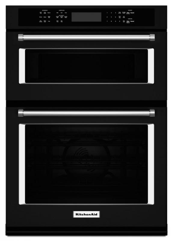 KitchenAid 5 cu. ft. Electric Combination Wall Oven with Even-Heat True Convection in Black