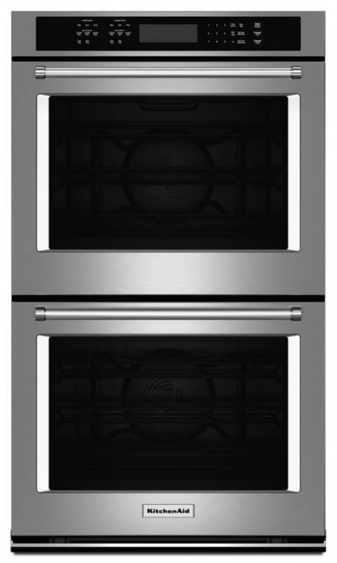 KitchenAid 4.3 cu. ft. Electric Double Wall Oven with Even-Heat True Convection in Stainless