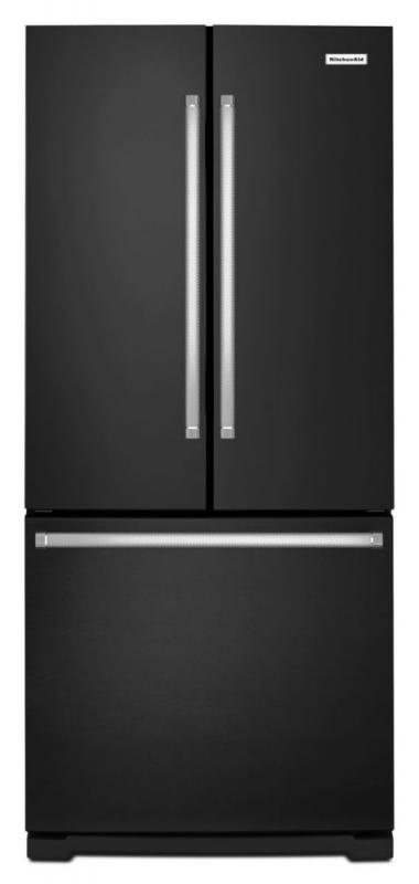KitchenAid 22.1 cu. ft. Standard-Depth French Door Refrigerator with Interior Dispenser in Black