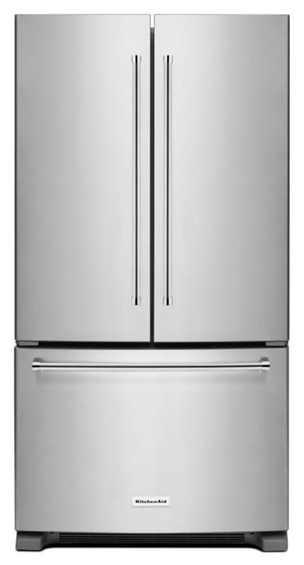 KitchenAid 25.2 cu. ft. Standard-Depth French Door Refrigerator with Interior Dispenser in Stainless