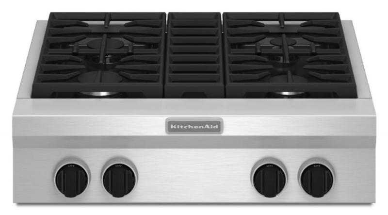 KitchenAid 30" Commercial-Style Gas Rangetop in Stainless Steel
