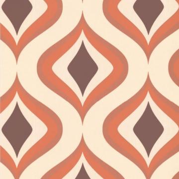 Graham & Brown Trippy Orange/Brown/Cream Wallpaper