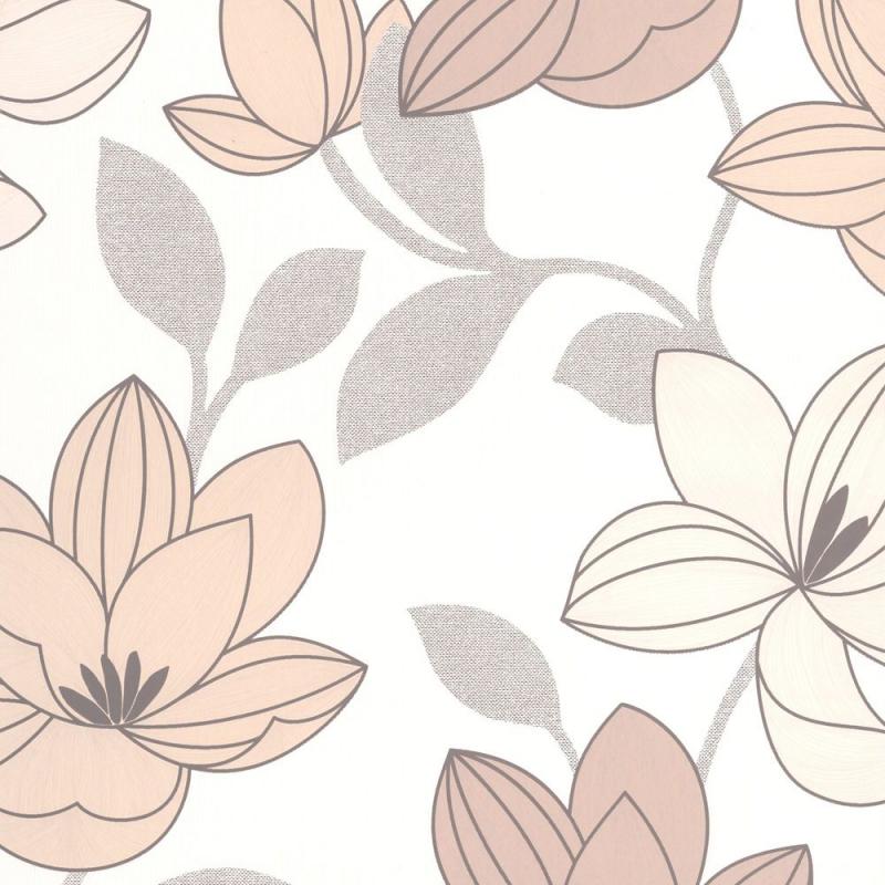 Graham & Brown Superflora Beige/Brown/White Wallpaper