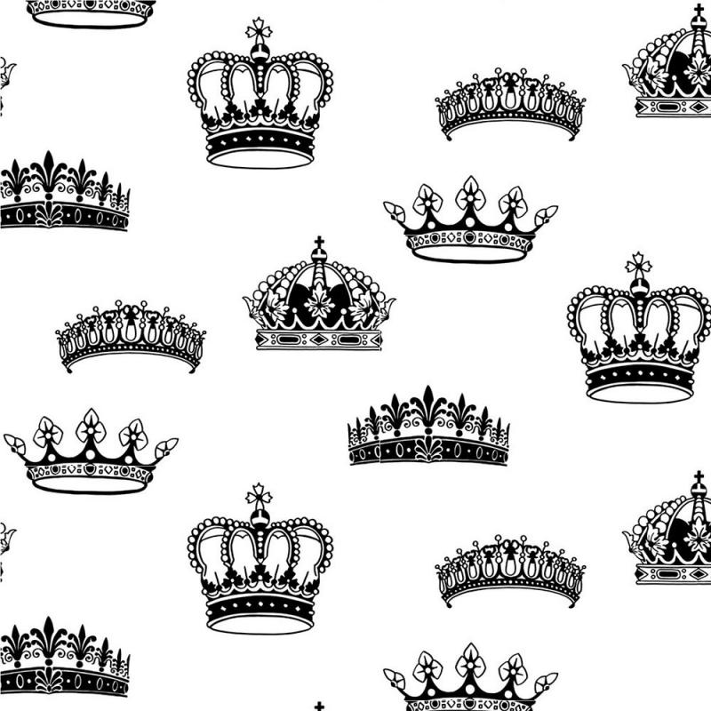 Graham & Brown Crowns & Coronets Black/White Wallpaper