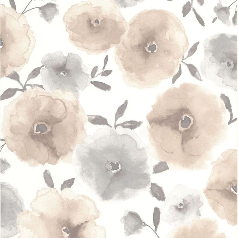 Graham & Brown Poppies Beige/Grey/Cream Wallpaper