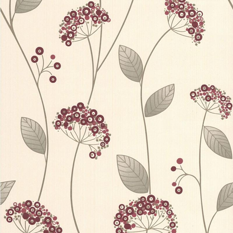 Graham & Brown Claire Red/Gold/Cream Wallpaper
