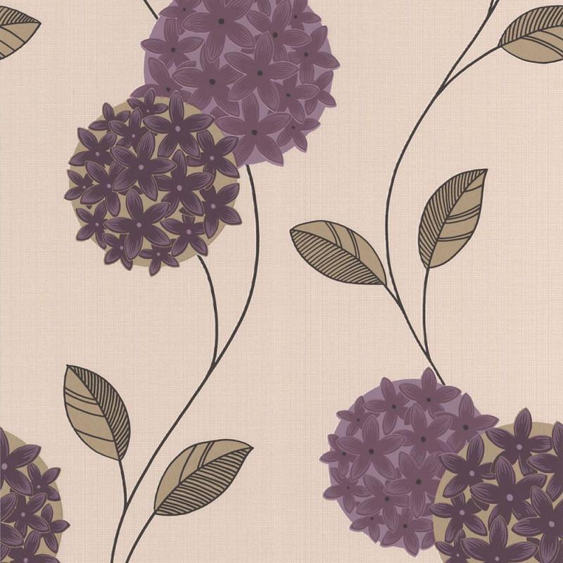 Graham & Brown Pippa Purple/Cream Wallpaper