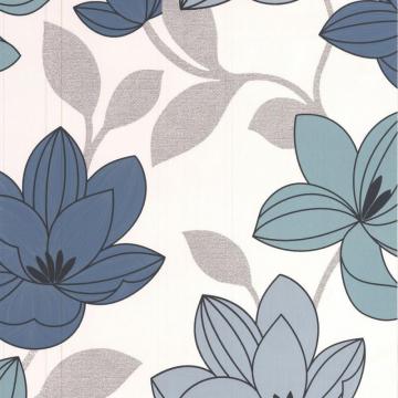 Graham & Brown Superflora Blue/Teal/Black/White Wallpaper