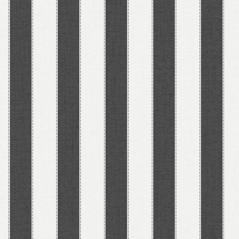Graham & Brown Ticking Stripe Black/Cream Wallpaper