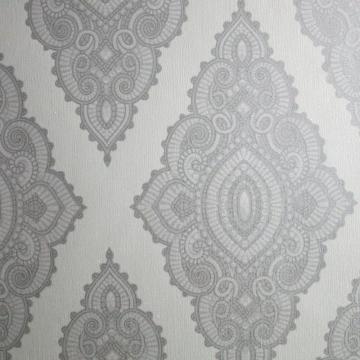 Graham & Brown Jewel White/Silver Wallpaper