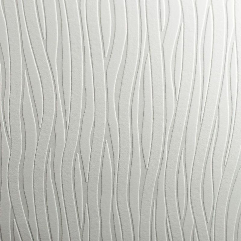 Graham & Brown Wavy Lines Paintable White Wallpaper