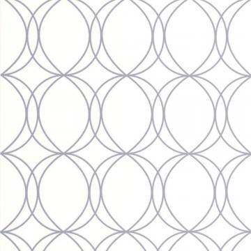 Graham & Brown Halo Circles White/Silver Wallpaper