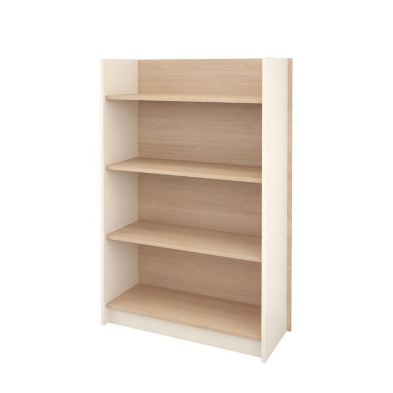Nexera Atelier 4-Shelf Bookcase, Natural Maple & Ivory
