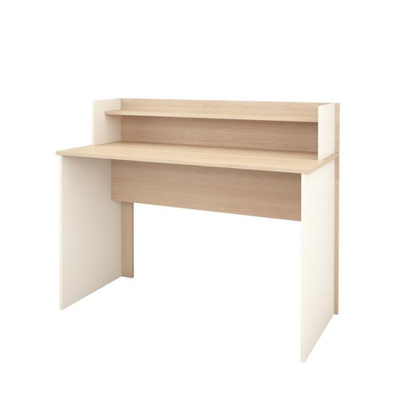 Nexera Atelier 48" Desk with Hutch, Natural Maple & Ivory