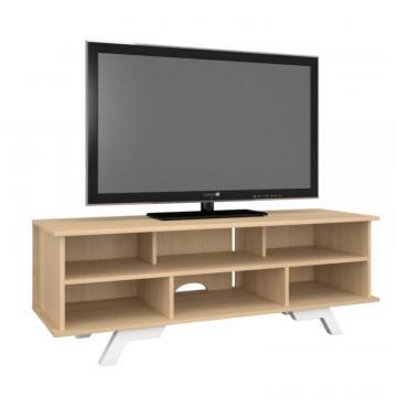 Nexera 104339 Stiletto TV stand, 54", Natural Maple & White