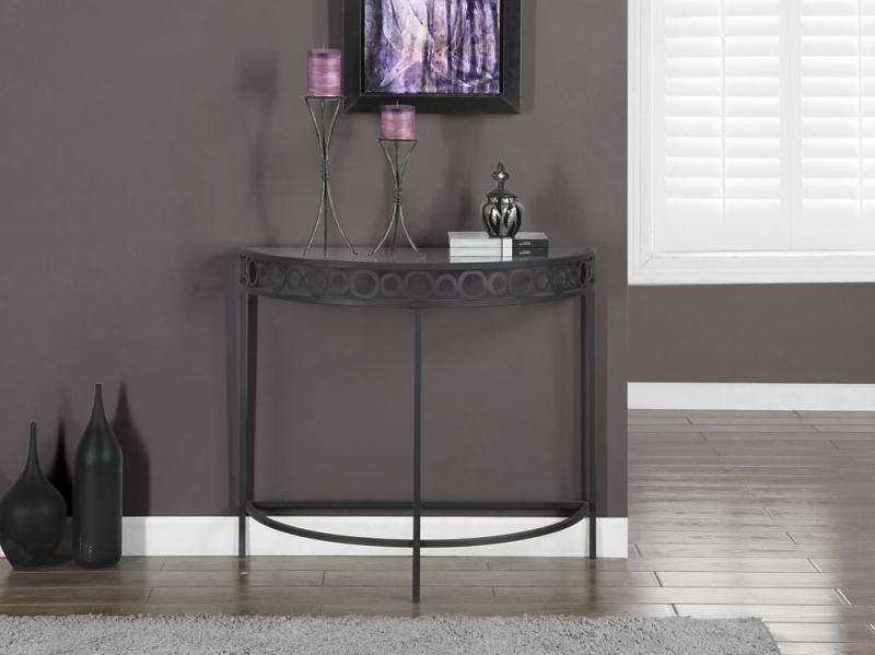 Monarch Charcoal Grey Metal 36"L Hall Console Accent Table