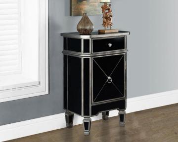 Monarch Brushed Charcoal Grey / Black Mirrored 29"H Accent Table