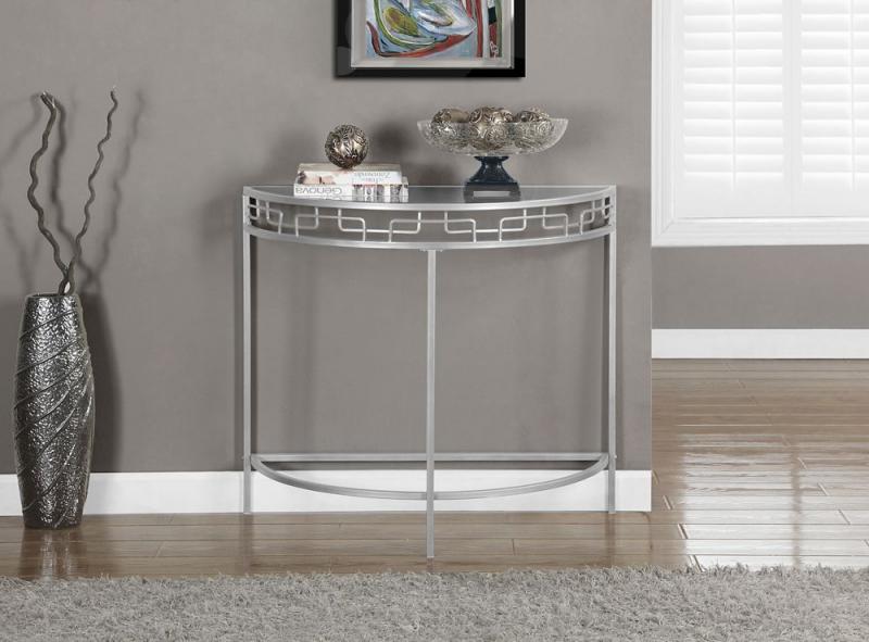 Monarch Silver Metal 36"L Hall Console Accent Table