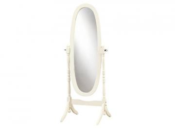 Monarch Mirror - 59"H / Antique White Oval Wood Frame