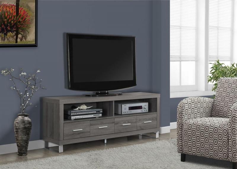 Monarch Dark Taupe Reclaimed-Look 60"L Tv Console With 4 Drawers